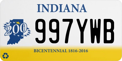 IN license plate 997YWB