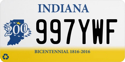 IN license plate 997YWF