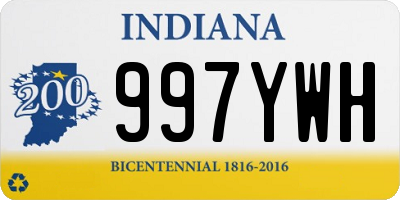 IN license plate 997YWH