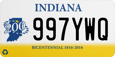 IN license plate 997YWQ