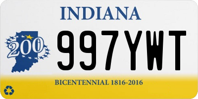 IN license plate 997YWT