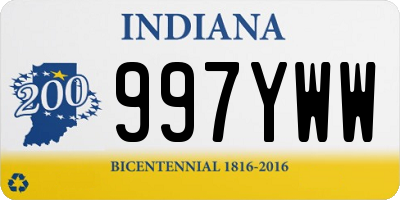 IN license plate 997YWW