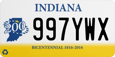 IN license plate 997YWX