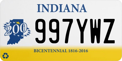 IN license plate 997YWZ