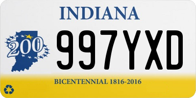 IN license plate 997YXD