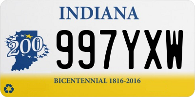 IN license plate 997YXW