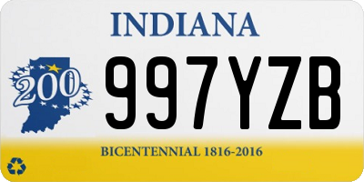 IN license plate 997YZB