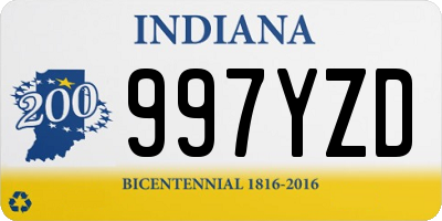 IN license plate 997YZD