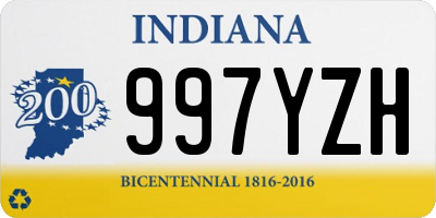 IN license plate 997YZH