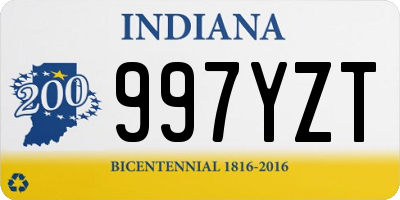 IN license plate 997YZT