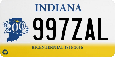 IN license plate 997ZAL