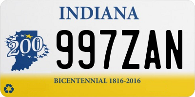 IN license plate 997ZAN