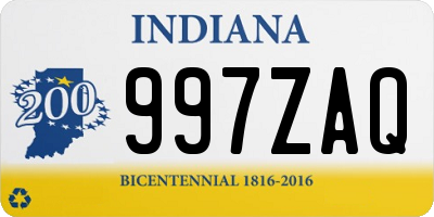 IN license plate 997ZAQ