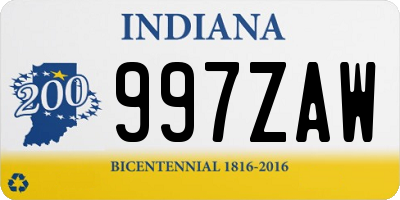 IN license plate 997ZAW