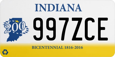 IN license plate 997ZCE