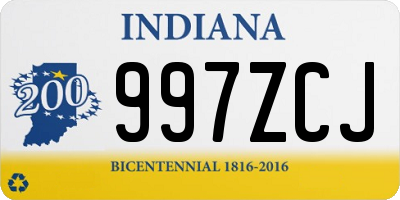 IN license plate 997ZCJ