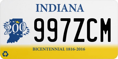 IN license plate 997ZCM