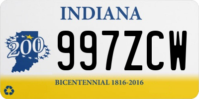 IN license plate 997ZCW