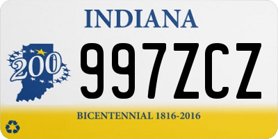 IN license plate 997ZCZ