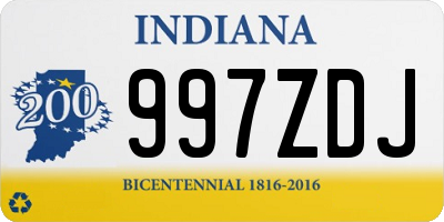 IN license plate 997ZDJ