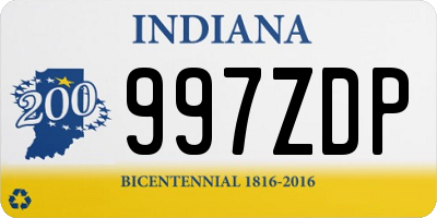 IN license plate 997ZDP