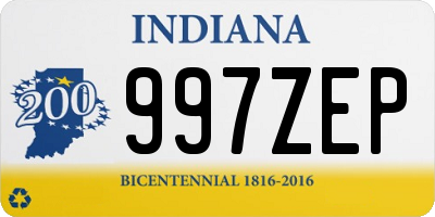 IN license plate 997ZEP