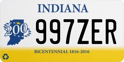 IN license plate 997ZER