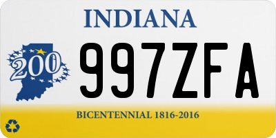 IN license plate 997ZFA