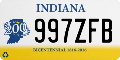 IN license plate 997ZFB