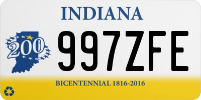 IN license plate 997ZFE