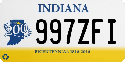 IN license plate 997ZFI