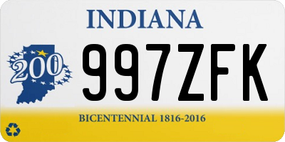 IN license plate 997ZFK