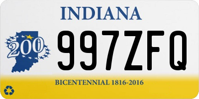 IN license plate 997ZFQ