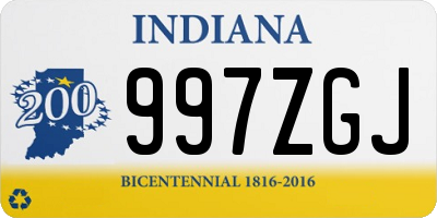 IN license plate 997ZGJ