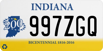 IN license plate 997ZGQ