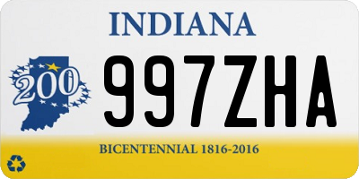 IN license plate 997ZHA