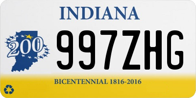 IN license plate 997ZHG