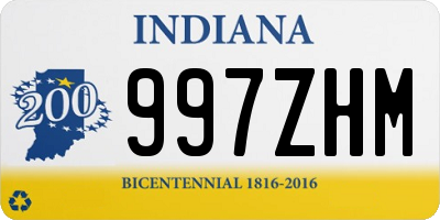 IN license plate 997ZHM