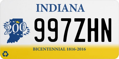 IN license plate 997ZHN