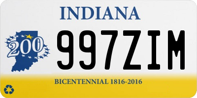 IN license plate 997ZIM