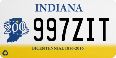 IN license plate 997ZIT