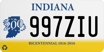 IN license plate 997ZIU