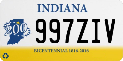 IN license plate 997ZIV