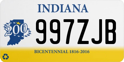 IN license plate 997ZJB