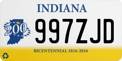 IN license plate 997ZJD