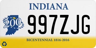 IN license plate 997ZJG