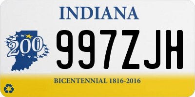 IN license plate 997ZJH