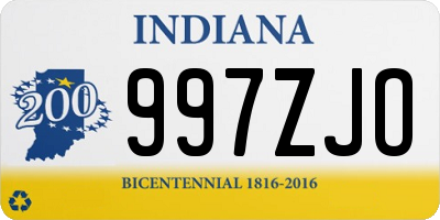 IN license plate 997ZJO