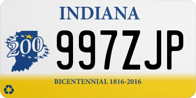 IN license plate 997ZJP