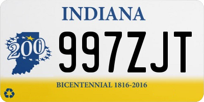 IN license plate 997ZJT